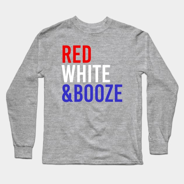 RED WHITE & BOOZE USA Long Sleeve T-Shirt by smilingnoodles